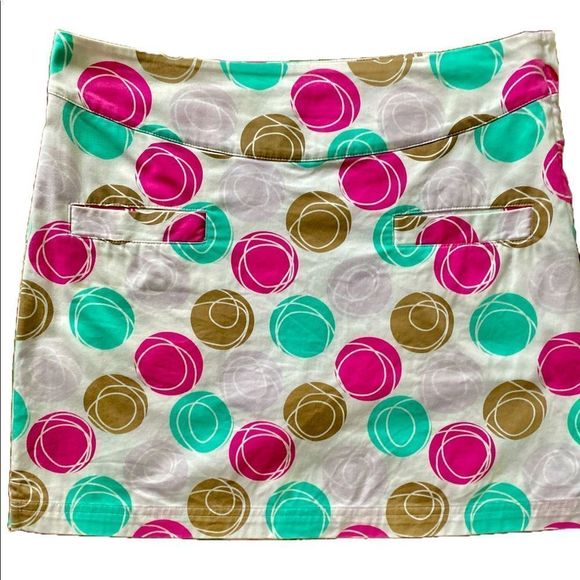 Lija Pants - Lija Golf Skort -4 pink /tan /green , cotton spandex